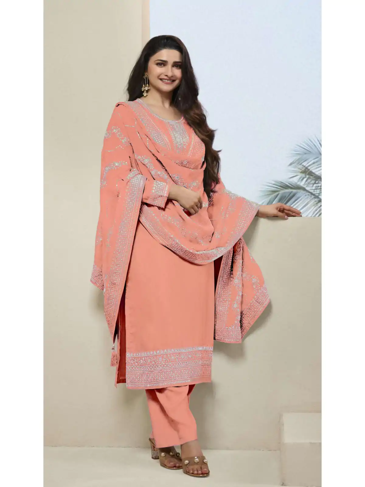 DS 64952 Peach in Vichitra Embroidery Work Salwar Suit . Wedding, Party, Festive, Events, Special Price ₹2049. Delivery 4-6 Working Days. Shop now. | Jump Suits, Salwar suit, Casual Suits, Creative suits, Designer Suits, Palazzo Suits, Party Wear Suits, Patiala Suits, Straight Suits