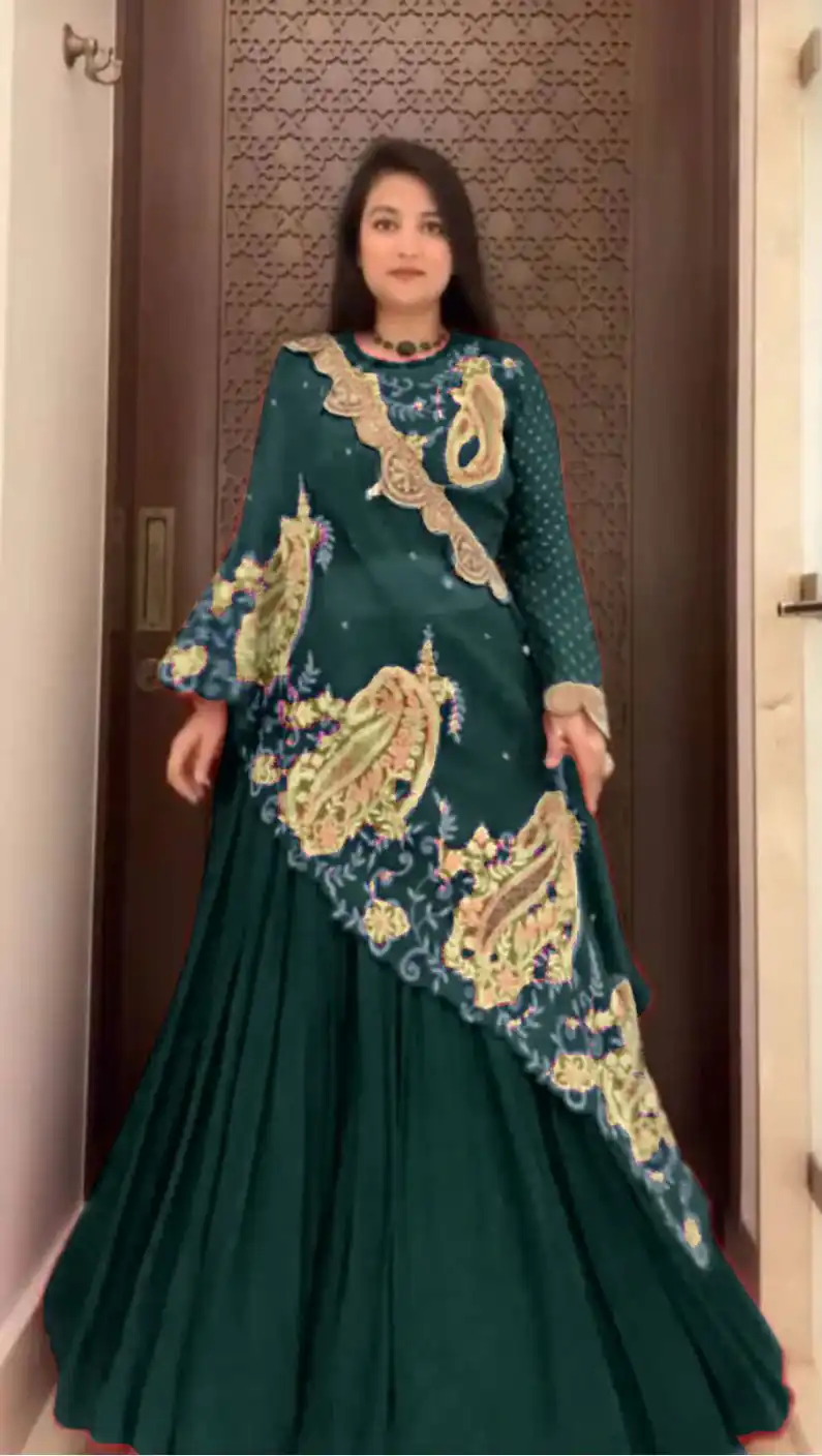 BE 400 Peacock Blue Georgette Lehenga Choli Perfect for Wedding, Party, Pooja, Cultural Events, Now at just ₹2449. Delivery 4-6 Working Days. Shop now | Lehenga, Bollywood Lehenga, Creative Lehenga, Designer Lehenga, Embroidered Lehenga, Party Wear Lehenga