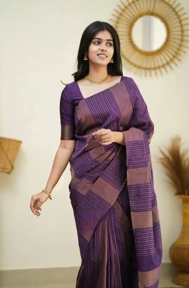 KPR 152 Purple Soft Lichi Silk Saree with Lace Work & Lace Border. Available at ₹1249 only. Delivery 4-6 Working Days. Shop now. | Sarees, Bollywood Sarees, Creative Sarees, Designer Sarees, Embroidered Sarees, Ethnic Saree, Modern Digital sarees, Party Wear Sarees