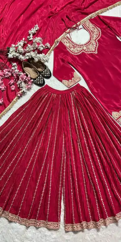 ND 5029 Red Chinon Silk with Lace Work & Embroidery Work Salwar Suit . Special Price ₹2099. Delivery 4-6 Working Days. Shop now. | Jump Suits, Salwar suit, Casual Suits, Creative suits, Designer Suits, Palazzo Suits, Party Wear Suits, Patiala Suits, Straight Suits