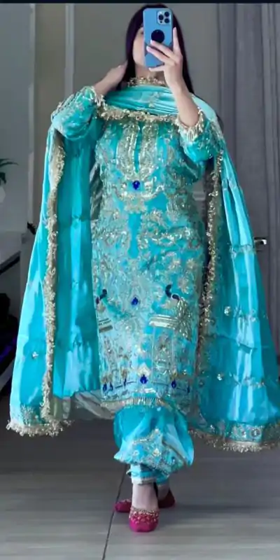 NF 1239 Sky Blue Natural Crep Salwar Suit Perfect for Wedding, Party, Haldi, Festival Celebrations, Housewarming – . Get it for ₹2449. Delivery 4-6 Wor | Jump Suits, Salwar suit, Casual Suits, Creative suits, Designer Suits, Palazzo Suits, Party Wear Suits, Patiala Suits, Straight Suits