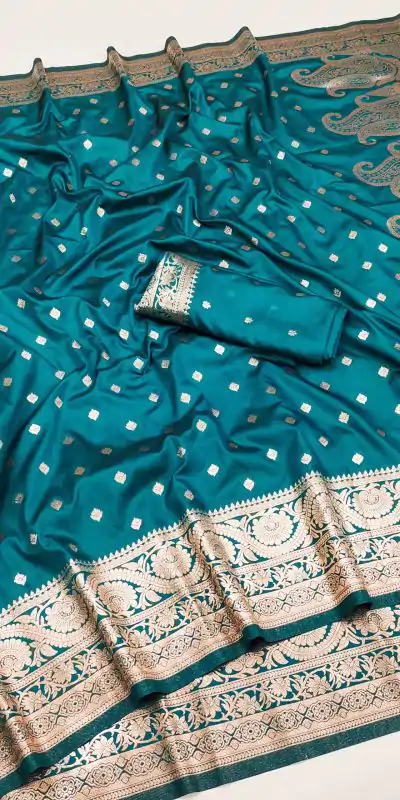 MB 1132 Teal Banarasi silk Saree Perfect for Wedding, Party, Traditional Day, Lohri, Durga Puja – . Festive Deal ₹1849. Delivery 4-6 Working Days. | Sarees, Bollywood Sarees, Creative Sarees, Designer Sarees, Embroidered Sarees, Ethnic Saree, Modern Digital sarees, Party Wear Sarees