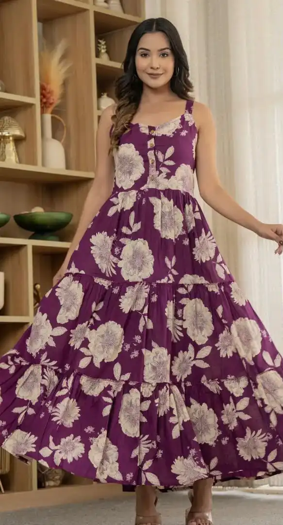 INLI Coral Wine Color Cotton With Printed Designer Work Gown . Wedding, Party, Festive, Events, Grab it for ₹1449. Delivery 4-6 Working Days. Shop now. | Gowns, Bollywood Gowns, Creative Gowns, Designer Gowns, Embroidered Gowns, Party Wear Gowns