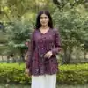 INLI Bandhej Wine Color Pure Georgette Kurti with Designer Work. Wedding, Party, Festive, Events,Best Price ₹1349. Delivery 4-6 Working Days. Shop now. | Kurti, Bollywood Kurti, Creative Kurtis, Designer Kurti, Party Wear Kurti, Selfie Kurti