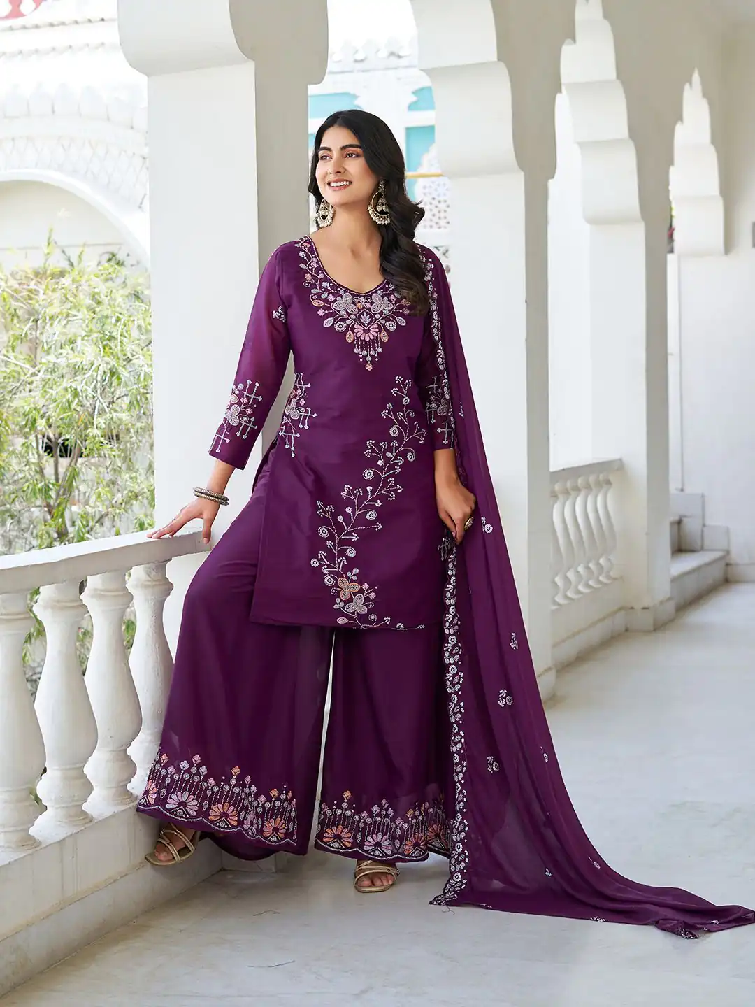 Ram 103 Wine Color Star Georgette Salwar Suit with Embroidery Work. Get it for ₹3049. Delivery 4-6 Working Days. Shop now. | Jump Suits, Salwar suit, Casual Suits, Creative suits, Designer Suits, Palazzo Suits, Party Wear Suits, Patiala Suits, Straight Suits