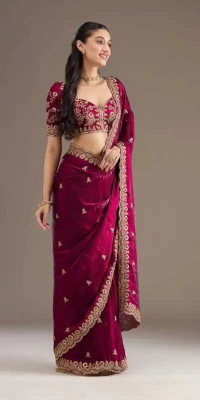 BT 434 Maroon Fandy Sattin Silk Saree with Zari Work. Wedding, Party, Festive, Events, Best Price ₹2049. Delivery 4-6 Working Days. Shop now. | Sarees, Bollywood Sarees, Creative Sarees, Designer Sarees, Embroidered Sarees, Ethnic Saree, Modern Digital sarees, Party Wear Sarees