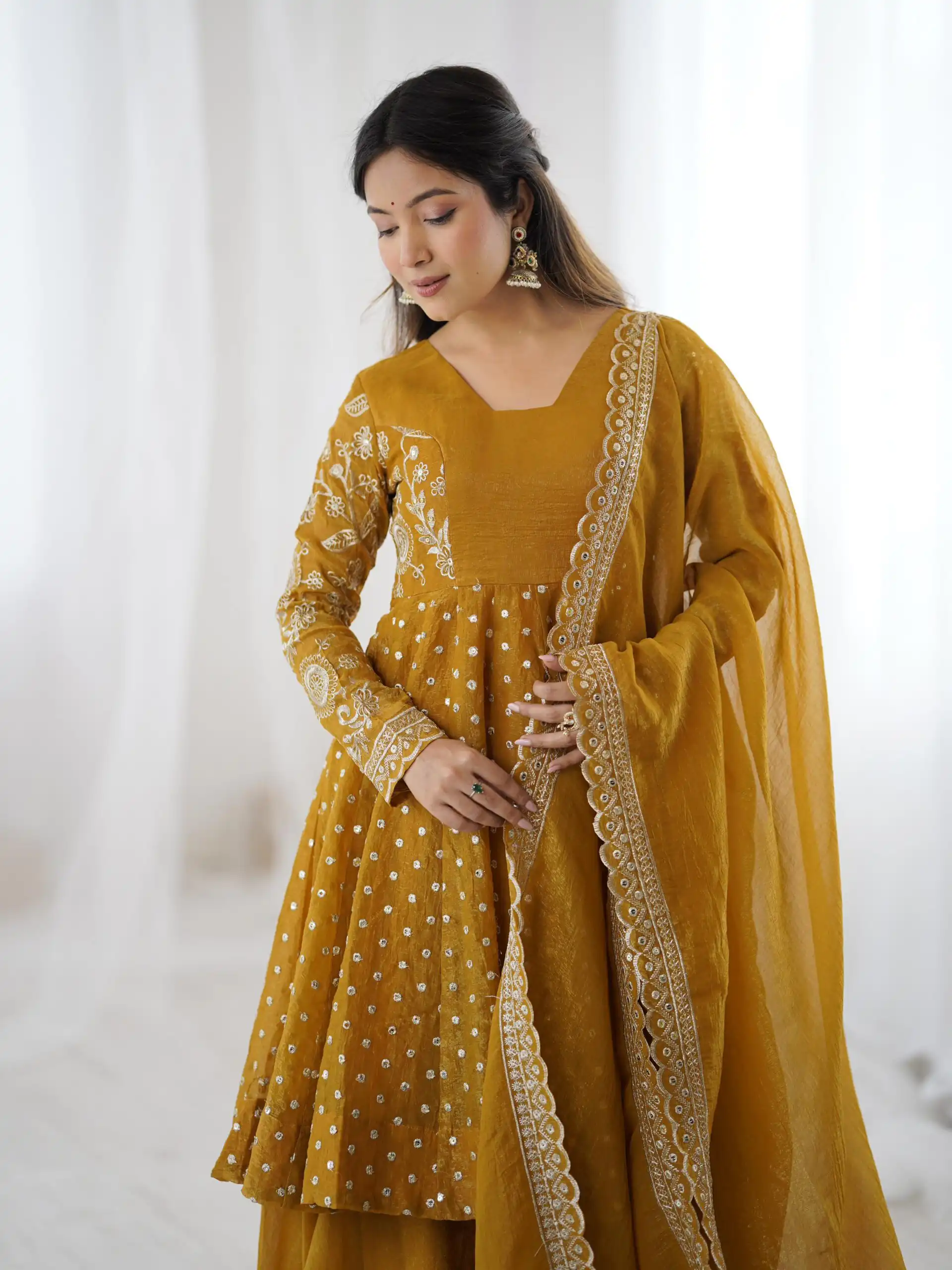 ZSR 3134 Mustard Crunchy Silk Salwar Suit Perfect for Wedding, Party, Sangeet, Anniversary, Housewarming Introductory Price ₹2399. Delivery 4-6 | Jump Suits, Salwar suit, Casual Suits, Creative suits, Designer Suits, Palazzo Suits, Party Wear Suits, Patiala Suits, Straight Suits