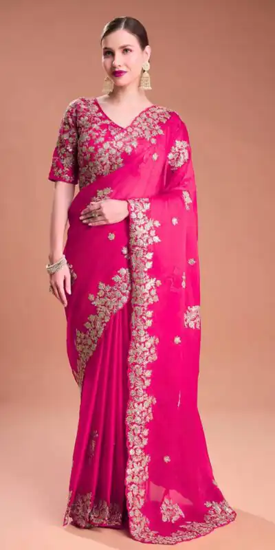 BT 1301 Pink Rangoli Silk Saree with Sequins Work & Embroidery Work. Now at just ₹1999. Delivery 4-6 Working Days. Shop now. | Sarees, Bollywood Sarees, Creative Sarees, Designer Sarees, Embroidered Sarees, Ethnic Saree, Modern Digital sarees, Party Wear Sarees
