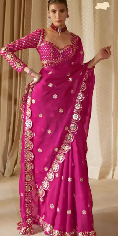 DF 3457 Rani Pink Color Georgette Sequence Original Mirror Work Saree Casual, Wedding, Festive, Events . Expected Delivery 4-6 Working Days @2099/- only | Sarees, Bollywood Sarees, Creative Sarees, Designer Sarees, Embroidered Sarees, Ethnic Saree, Modern Digital sarees, Party Wear Sarees