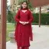 BE 370 Red Faux Georgette Salwar Suit with Lace Work & Embroidery Work. Festive Deal ₹1949. Delivery 4-6 Working Days. Shop now. | Jump Suits, Salwar suit, Casual Suits, Creative suits, Designer Suits, Palazzo Suits, Party Wear Suits, Patiala Suits, Straight Suits