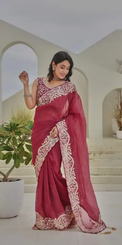 Ram 010 Red Color Silver Crunchy Saree With Embroidery Work Special Wedding, Party, Festive, Events Price ₹2149. Delivery 4-6 Working Days. Shop now. | Sarees, Bollywood Sarees, Creative Sarees, Designer Sarees, Embroidered Sarees, Ethnic Saree, Modern Digital sarees, Party Wear Sarees