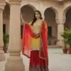 Yellow Pure Georgette Lace Embroidery Work Salwar Suit