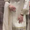 Off White Cosmos Embroidery Mirror Work Salwar Suit