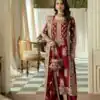 Maroon Faux Sequence Pearl Work Georgette Salwar Suit