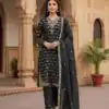 Black Pure Organza Silk Sequence Work Salwar Suit