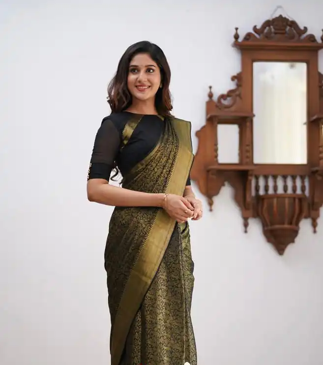 KPR 168 Black in Soft Lichi Silk Lace Border & Lace Work Saree . Available at ₹1299 only. Delivery 4-6 Working Days. Shop now. | Sarees, Bollywood Sarees, Creative Sarees, Designer Sarees, Embroidered Sarees, Ethnic Saree, Modern Digital sarees, Party Wear Sarees