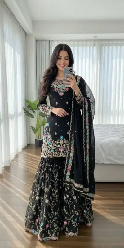 RTC 5956 Black Organza Silk Salwar Suit Perfect for Wedding, Party, Mehendi, Lohri, Housewarming – . Special Price ₹3049. Delivery 4-6 Working Days. | Jump Suits, Salwar suit, Casual Suits, Creative suits, Designer Suits, Palazzo Suits, Party Wear Suits, Patiala Suits, Straight Suits