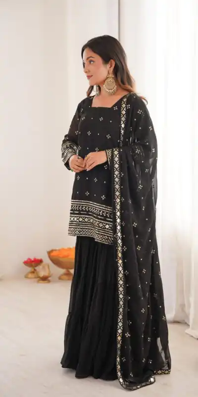 SRK 5317 Black Georgette Salwar Suit with Embroidery Work. Wedding, Party, Festive Best Price ₹2399. Delivery 4-6 Working Days. Shop now. | Jump Suits, Salwar suit, Casual Suits, Creative suits, Designer Suits, Palazzo Suits, Party Wear Suits, Patiala Suits, Straight Suits
