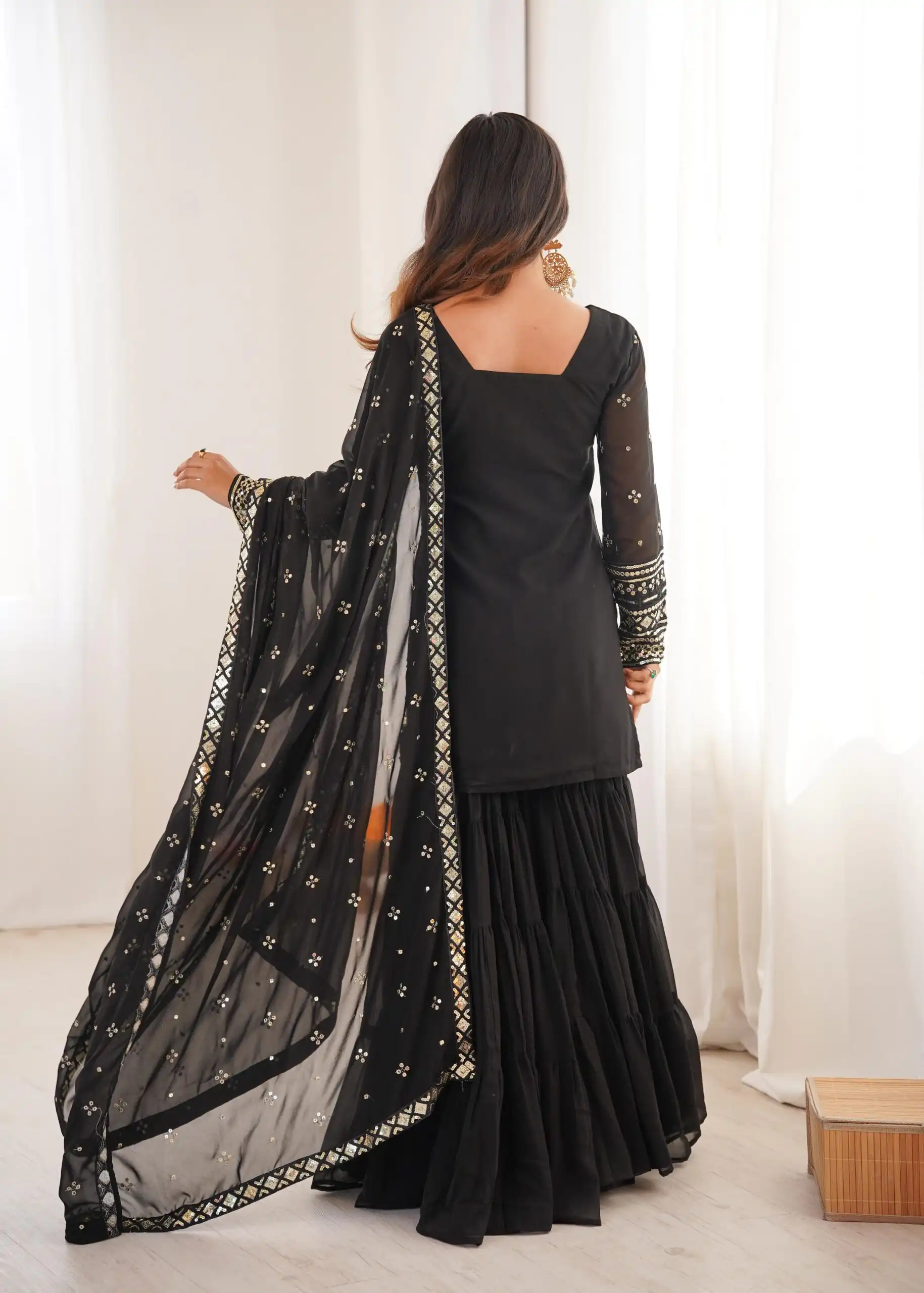SRK 5317 Black Georgette Salwar Suit with Embroidery Work. Wedding, Party, Festive Best Price ₹2399. Delivery 4-6 Working Days. Shop now. | Jump Suits, Salwar suit, Casual Suits, Creative suits, Designer Suits, Palazzo Suits, Party Wear Suits, Patiala Suits, Straight Suits