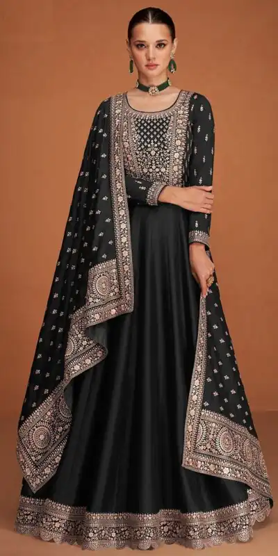 FC 9577 Black Color Vichitra Salwar Suit with Embroidery Work. Available at ₹2649 only. Delivery 4-6 Working Days. Shop now. | Jump Suits, Tops & Bottoms, Track Suits, Salwar suit, Casual Suits, Creative suits, Designer Suits, Palazzo Suits, Party Wear Suits, Patiala Suits, Straight Suits, Trendy Wear