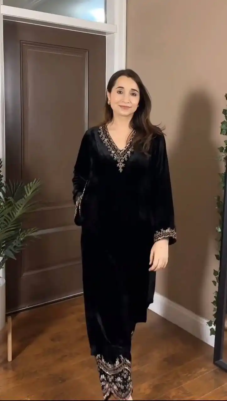 RTC 5810 Black Viscose velvet Salwar Suit. Perfect for Wedding, Party, Baby Shower, Housewarming, Eid – Get it for ₹1999. Delivery 4-6 Working Days. | Jump Suits, Salwar suit, Casual Suits, Creative suits, Designer Suits, Palazzo Suits, Party Wear Suits, Patiala Suits, Straight Suits