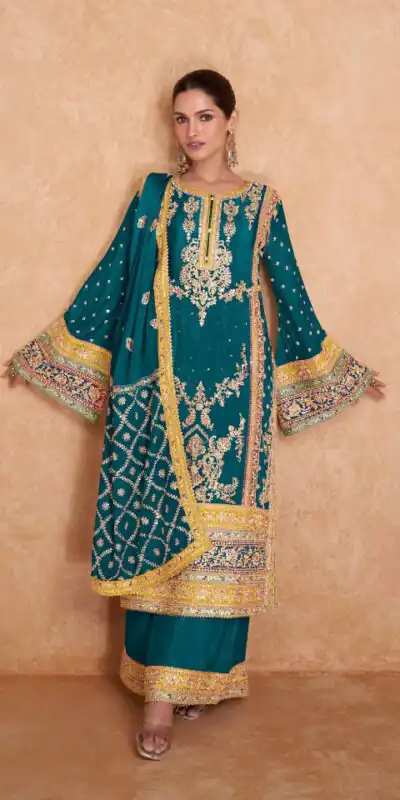 DS Ashirvad 7406 Blue in Color Chinon Embroidery Work Salwar Suit . Special Price ₹2449. Delivery 4-6 Working Days. Shop now. | Jump Suits, Salwar suit, Casual Suits, Creative suits, Designer Suits, Palazzo Suits, Party Wear Suits, Patiala Suits, Straight Suits
