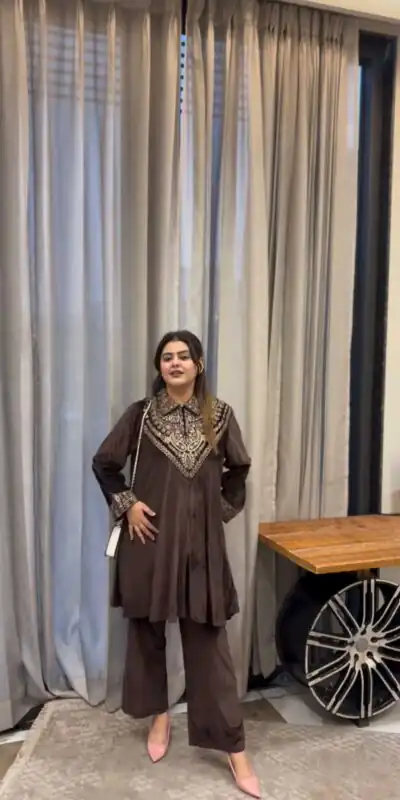 BE 413 Brown Color Velvet Salwar Suit with Embroidery Work. Wedding, Party, Festive, Events, Special Price ₹1799. Delivery 4-6 Working Days. Shop now. | Jump Suits, Salwar suit, Casual Suits, Creative suits, Designer Suits, Palazzo Suits, Party Wear Suits, Patiala Suits, Straight Suits