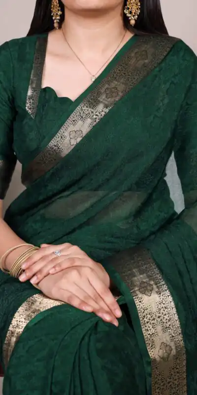 YNF 7911 Green Poly Shimmer Saree Perfect for Wedding, Party, Ganesh Chaturthi, Bridal Wear, Temple Visit –. Available at ₹1499 only. Delivery 4-6 Workin | Sarees, Bollywood Sarees, Creative Sarees, Designer Sarees, Embroidered Sarees, Ethnic Saree, Modern Digital sarees, Party Wear Sarees