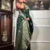 KPR 210 Green Soft Lichi Silk Saree with Lace Work & Lace Border. Special Price ₹1399. Delivery 4-6 Working Days. Shop now. | Sarees, Bollywood Sarees, Creative Sarees, Designer Sarees, Embroidered Sarees, Ethnic Saree, Modern Digital sarees, Party Wear Sarees