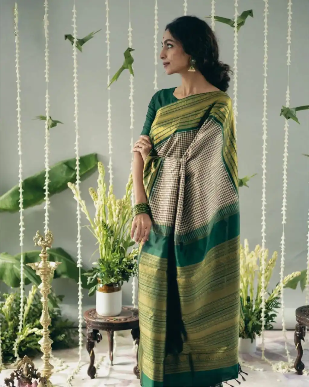KPR 247 Green Color Soft Lichi Silk Saree with Lace Border & Lace Work. Best Price ₹1499. Delivery 4-6 Working Days. Shop now. | Sarees, Bollywood Sarees, Creative Sarees, Designer Sarees, Embroidered Sarees, Ethnic Saree, Modern Digital sarees, Party Wear Sarees