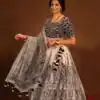 Light Peach Cotton Kalamkari Print Lehenga Choli