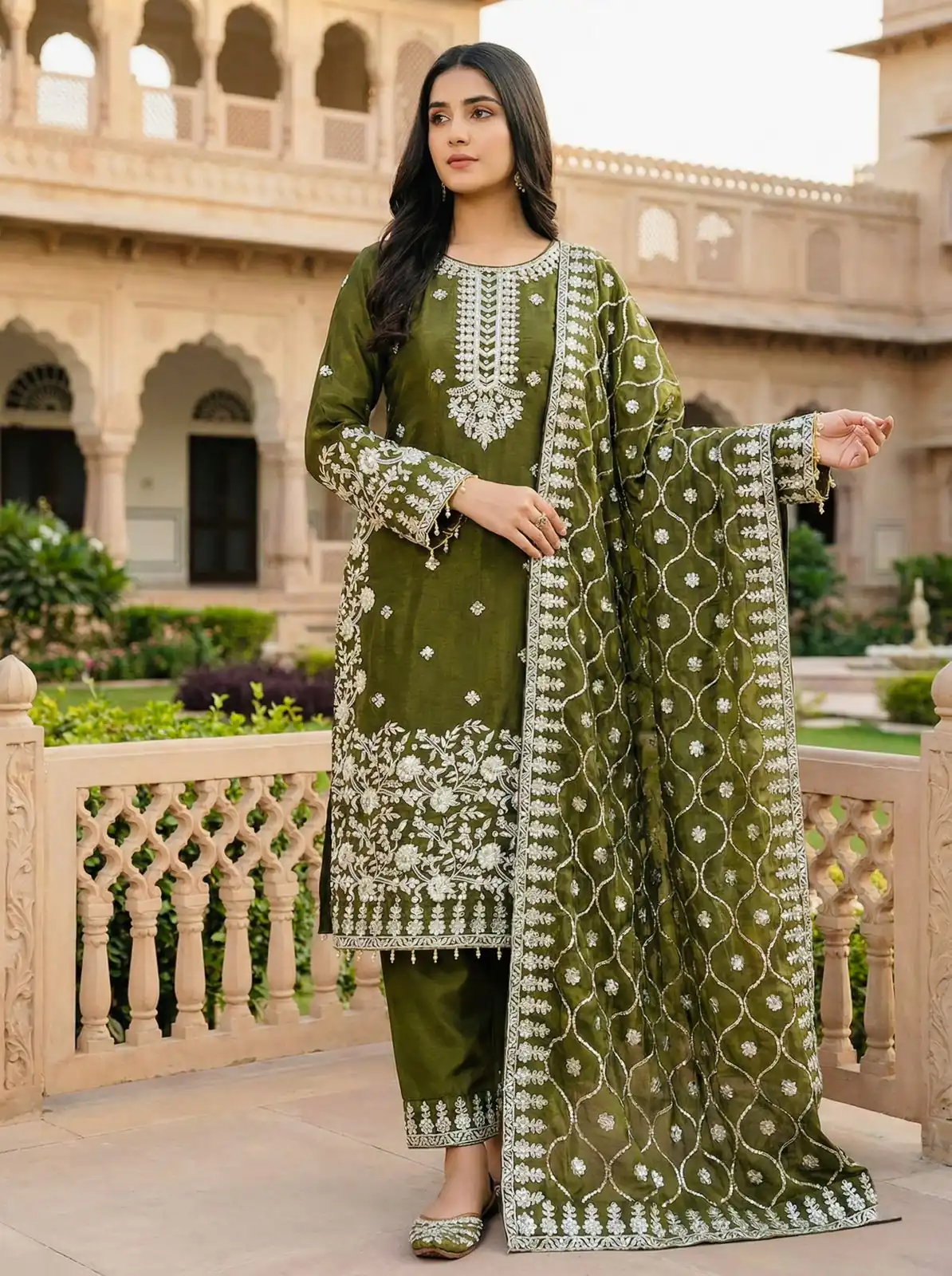 SRK 5320 Mahendi in Organza Silk Embroidery Work & Lace Work Salwar Suit . Available at ₹2399 only. Delivery 4-6 Working Days. Shop now. | Jump Suits, Salwar suit, Casual Suits, Creative suits, Designer Suits, Palazzo Suits, Party Wear Suits, Patiala Suits, Straight Suits