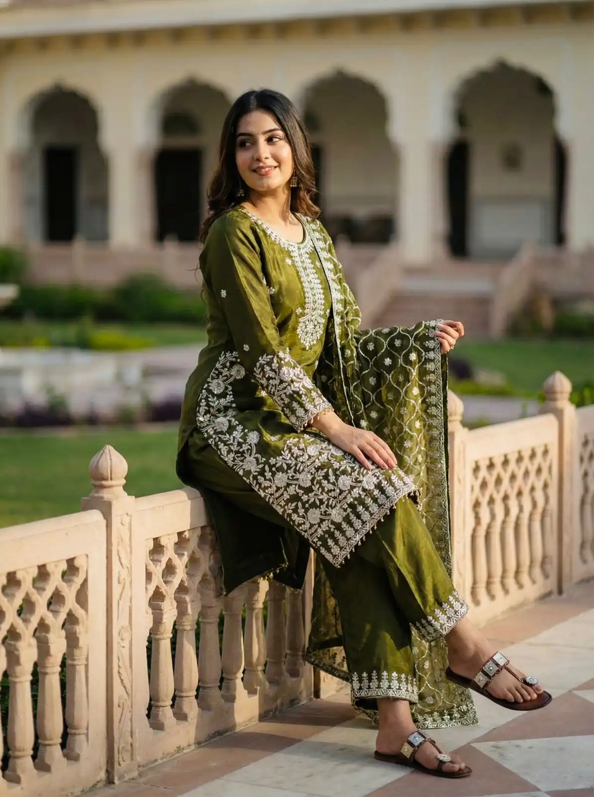 SRK 5320 Mahendi in Organza Silk Embroidery Work & Lace Work Salwar Suit . Available at ₹2399 only. Delivery 4-6 Working Days. Shop now. | Jump Suits, Salwar suit, Casual Suits, Creative suits, Designer Suits, Palazzo Suits, Party Wear Suits, Patiala Suits, Straight Suits