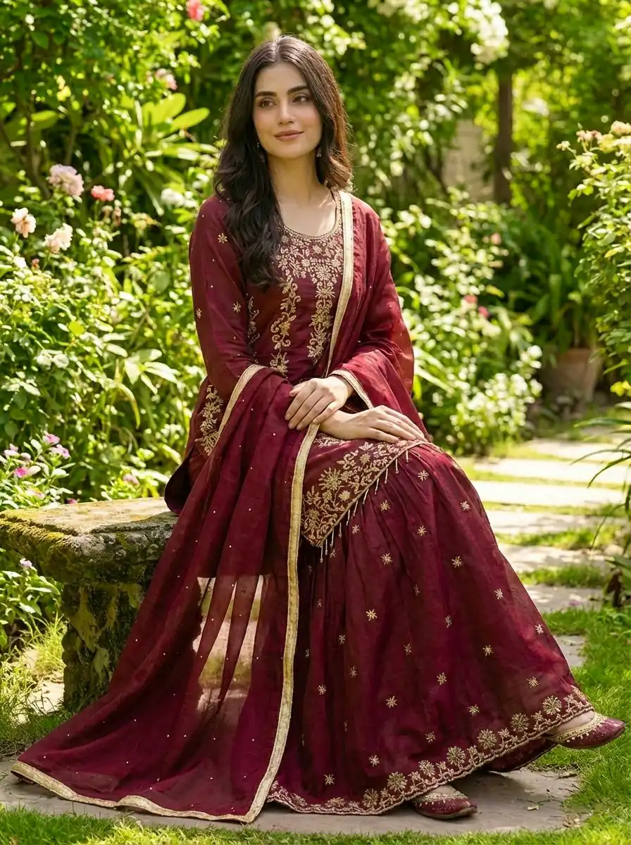 NSR 882 Maroon Organza Silk Salwar Suit Perfect for Wedding, Party, Durga Puja, Bridal Wear, Pooja – . Special Price ₹2099. Delivery 4-6 Working Days | Jump Suits, Salwar suit, Casual Suits, Creative suits, Designer Suits, Palazzo Suits, Party Wear Suits, Patiala Suits, Straight Suits