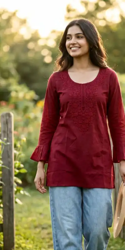 INLI Charmi vol 2 Maroon in Rayon Chikan Work Designer Work Kurti . Affordable Price ₹1349. Delivery 4-6 Working Days. Shop now. | Kurti, Bollywood Kurti, Creative Kurtis, Designer Kurti, Party Wear Kurti, Selfie Kurti