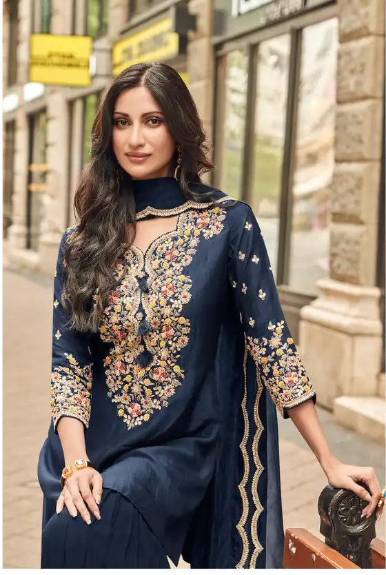 FC Sayuuri 5595 Navy Blue Georgette Salwar Suit with Embroidery Work & Lace Work. Special Price ₹3149. Delivery 4-6 Working Days. Shop now. | Jump Suits, Salwar suit, Casual Suits, Creative suits, Designer Suits, Palazzo Suits, Party Wear Suits, Patiala Suits, Straight Suits