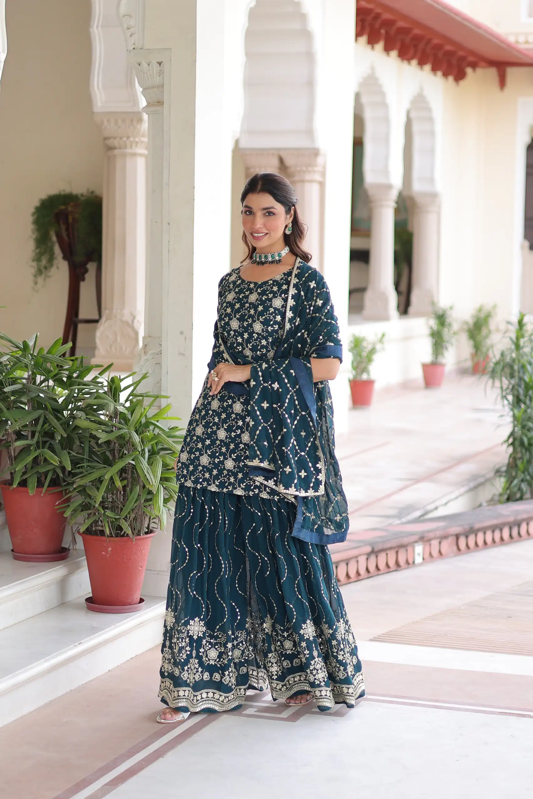 KA 1210 Navy Blue in Georgette. Embroidery Work & Sequins Work Salwar Suit Grab it for ₹2599. Delivery 4-6 Working Days. Shop now. | Jump Suits, Salwar suit, Casual Suits, Creative suits, Designer Suits, Palazzo Suits, Party Wear Suits, Patiala Suits, Straight Suits