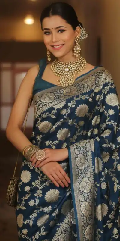 KP 5085 Navy Blue in Soft Lichi Silk Wedding, Party, Festive, Events Designer Work Saree . Get it for ₹1349. Delivery 4-6 Working Days. Shop now. | Sarees, Bollywood Sarees, Creative Sarees, Designer Sarees, Embroidered Sarees, Ethnic Saree, Modern Digital sarees, Party Wear Sarees