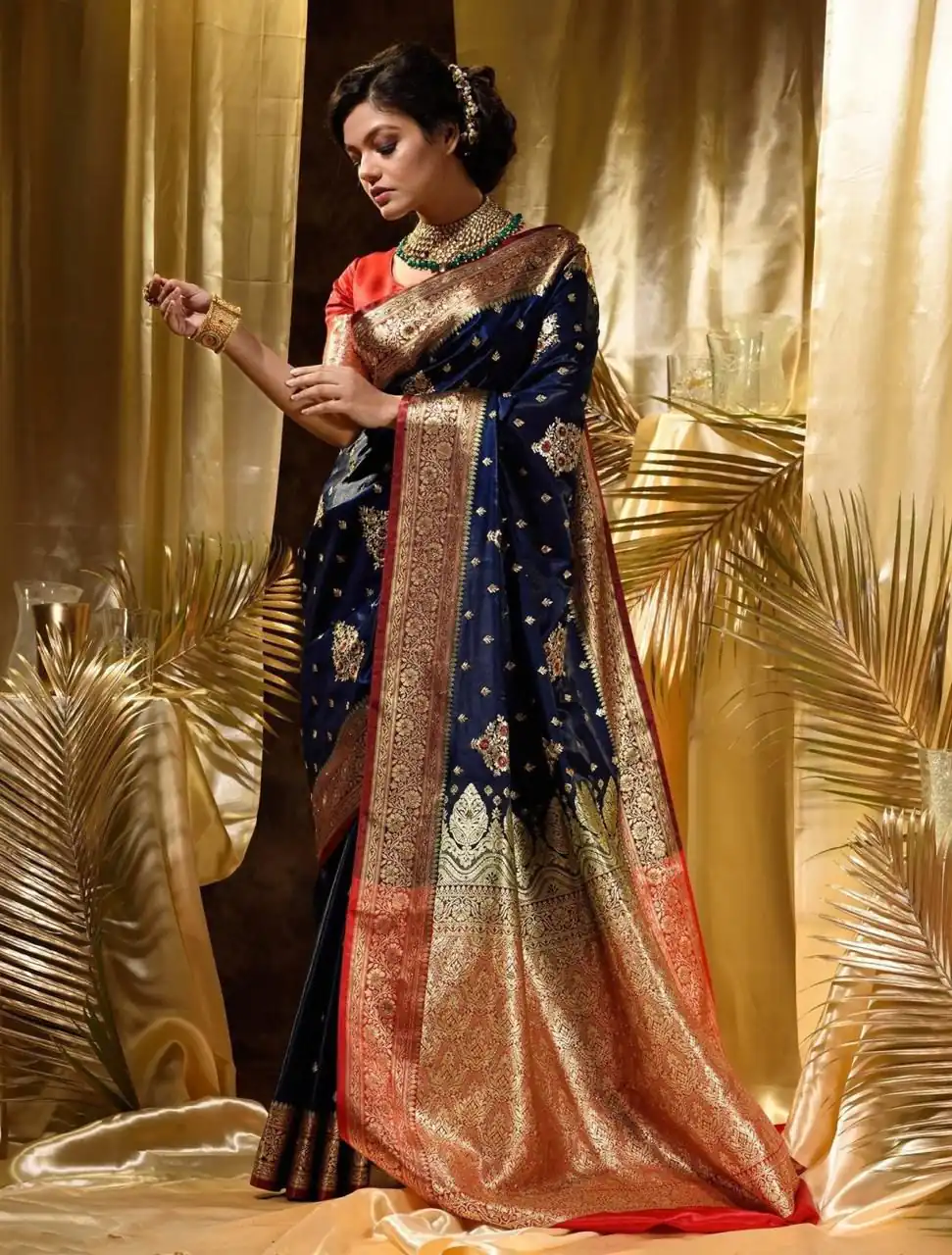 KPR 227 Navy Blue in Color Soft Lichi Silk. Lace Border & Lace Work Saree Grab it for ₹1399. Delivery 4-6 Working Days. Shop now. | Sarees, Bollywood Sarees, Creative Sarees, Designer Sarees, Embroidered Sarees, Ethnic Saree, Modern Digital sarees, Party Wear Sarees