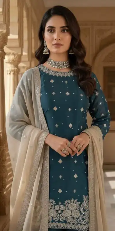 KD 1549 Peacock Blue Sequence Work Organza Silk Salwar Suit with Designer Work. Affordable Price ₹2149. Delivery 4-6 Working Days. Shop now. | Jump Suits, Salwar suit, Casual Suits, Creative suits, Designer Suits, Palazzo Suits, Party Wear Suits, Patiala Suits, Straight Suits
