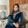 Peacock Blue Velvet Sequence Work Salwar Suit