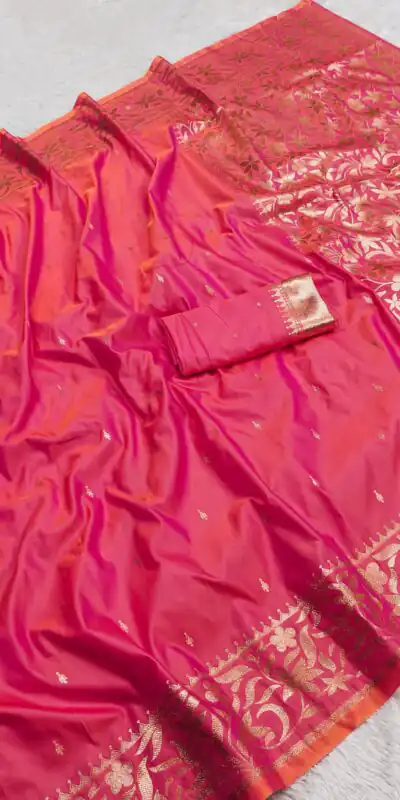 MB 197 Pink Color Banarasi Silk Saree with Zari Work & Lace Work. Exclusive Offer ₹1899. Delivery 4-6 Working Days. Shop now. | Sarees, Bollywood Sarees, Creative Sarees, Designer Sarees, Embroidered Sarees, Ethnic Saree, Modern Digital sarees, Party Wear Sarees