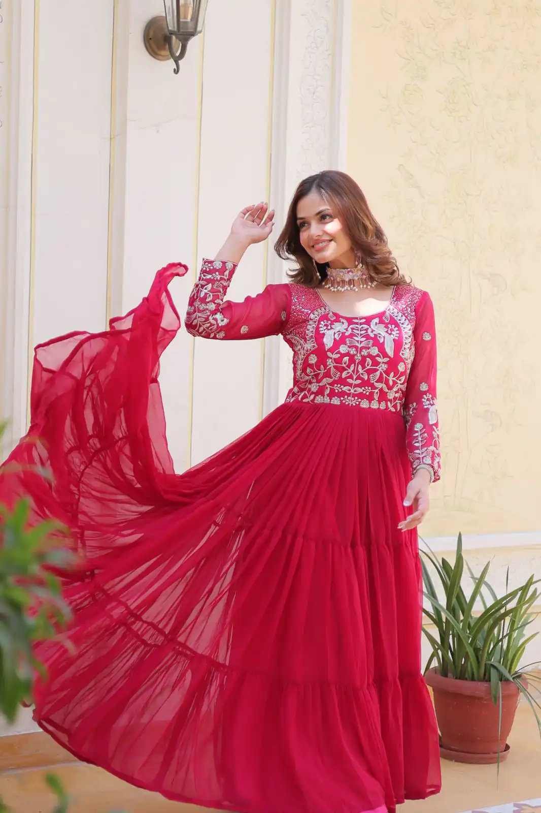 Ram 083 Pink Fox Georgette Sequence Work Gown . Wedding, Party, Festive, Events Grab it for ₹1749. Delivery 4-6 Working Days. Shop now. | Gowns, Bollywood Gowns, Creative Gowns, Designer Gowns, Embroidered Gowns, Party Wear Gowns