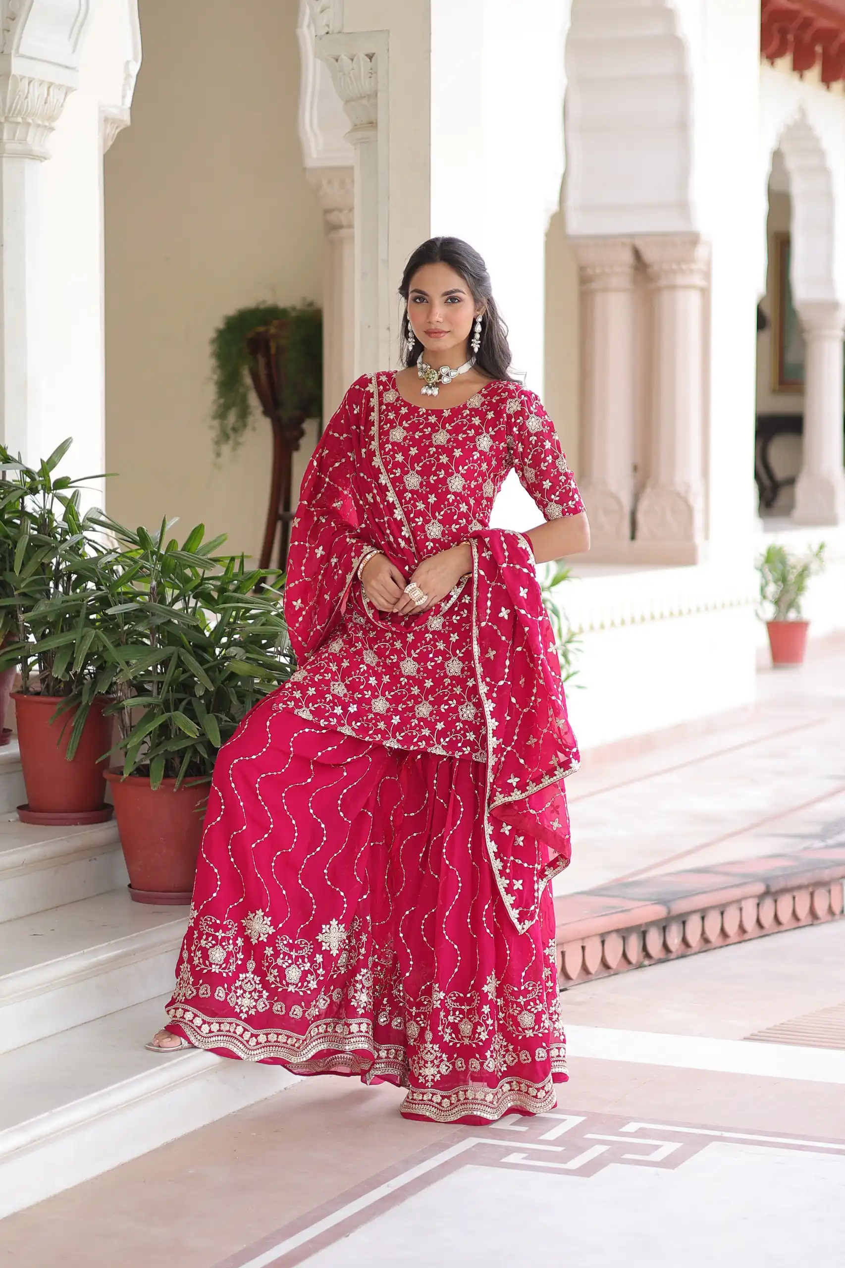 KA 1210 Pink in Georgette. Embroidery Work & Sequins Work Salwar Suit Grab it for ₹2599. Delivery 4-6 Working Days. Shop now. | Jump Suits, Salwar suit, Casual Suits, Creative suits, Designer Suits, Palazzo Suits, Party Wear Suits, Patiala Suits, Straight Suits
