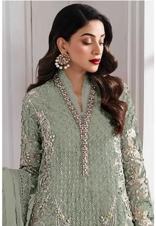 FC 1192 Pista Color Georgette Salwar Suit with Embroidery Work. Introductory Price ₹2499. Delivery 4-6 Working Days. Shop now. | Jump Suits, Salwar suit, Casual Suits, Creative suits, Designer Suits, Palazzo Suits, Party Wear Suits, Patiala Suits, Straight Suits