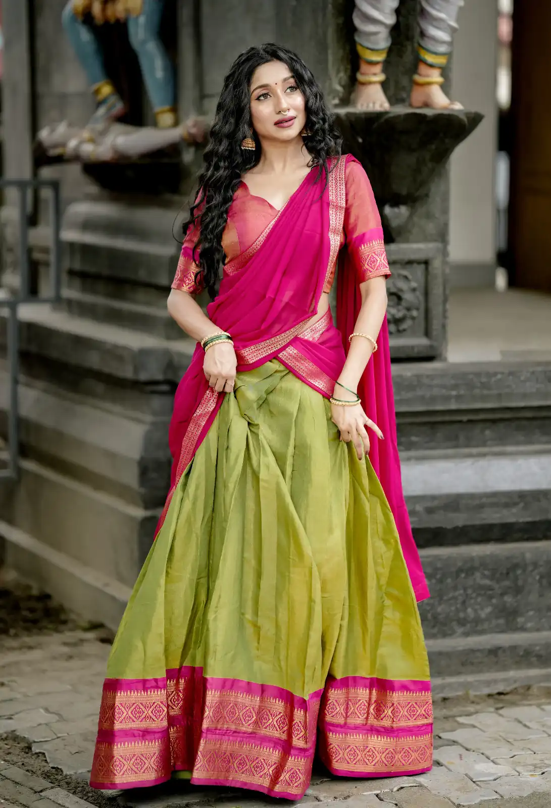 LNB 2001 Pista Color Peaceful Kanchipuram Zari Weaving Lehenga Choli Wedding, Festive, Events Expected Delivery 4-6 Working Days@2199/- Only | Lehenga, Bollywood Lehenga, Creative Lehenga, Designer Lehenga, Embroidered Lehenga, Party Wear Lehenga