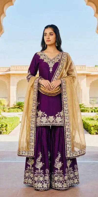 SRK 5244 Purple in Chinon Silk Lace Work & Embroidery Work Salwar Suit . Special Price ₹2399. Delivery 4-6 Working Days. Shop now. | Jump Suits, Salwar suit, Casual Suits, Creative suits, Designer Suits, Palazzo Suits, Party Wear Suits, Patiala Suits, Straight Suits