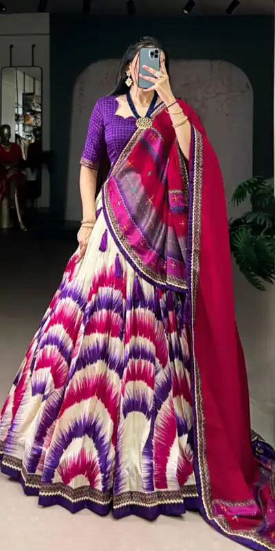 LNB 1247 Purple Color Taser Silk Printed Lehenga Choli Wedding, Party, Festive, Events Etc. Delivery 4-6 Working Days Rs 2849 | Lehenga, Bollywood Lehenga, Creative Lehenga, Designer Lehenga, Embroidered Lehenga, Party Wear Lehenga