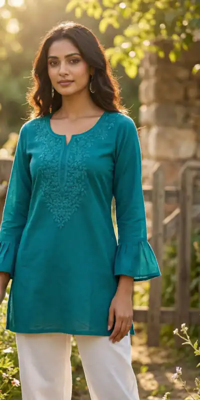 INLI Charmi vol 2 Rama in Rayon Chikan Work Designer Work Kurti . Affordable Price ₹1349. Delivery 4-6 Working Days. Shop now. | Kurti, Bollywood Kurti, Creative Kurtis, Designer Kurti, Party Wear Kurti, Selfie Kurti