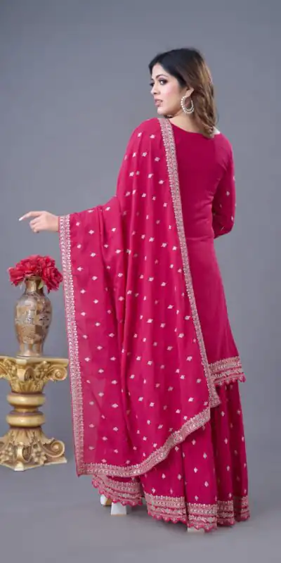 ZF 5006 Rani Pink Color Chinon Silk Sequence Work Salwar Suit Casual, Wedding, Festive, Events . Expected Delivery 4-6 Working Days @2149/- only | Jump Suits, Salwar suit, Casual Suits, Creative suits, Designer Suits, Palazzo Suits, Party Wear Suits, Patiala Suits, Straight Suits